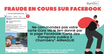Fraude en cours sur Facebook : ne commandez pas votre carte Oùra via le lien donné par la page Facebook "Carte des transports publics à Chambéry"