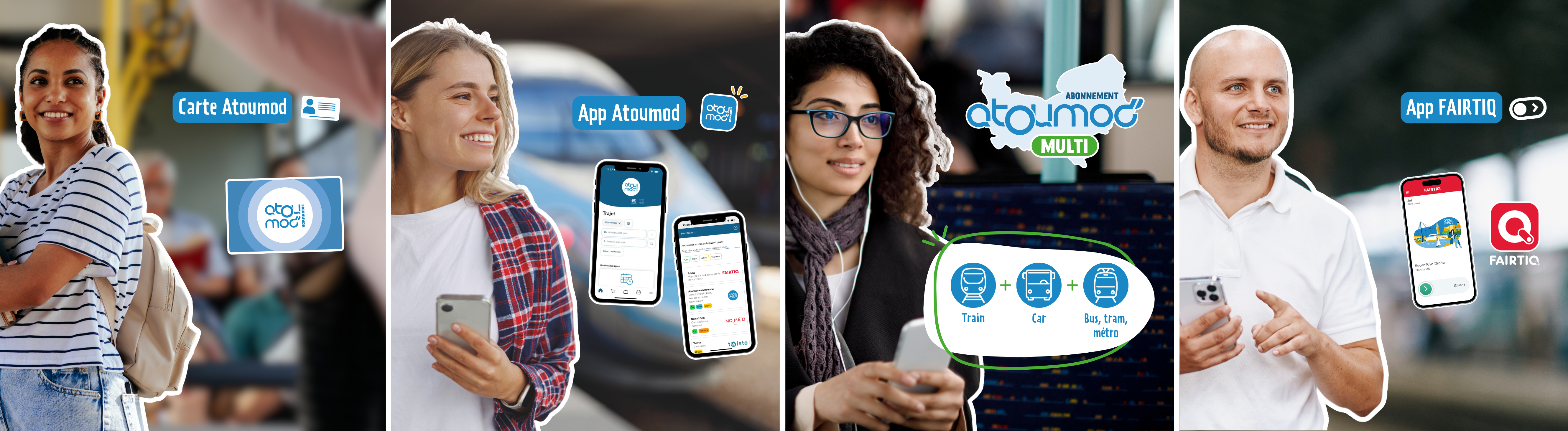 Solutions Atoumod : appli Atoumod, carte Atoumod, FAIRTIQ & abonnement Atoumod Multi