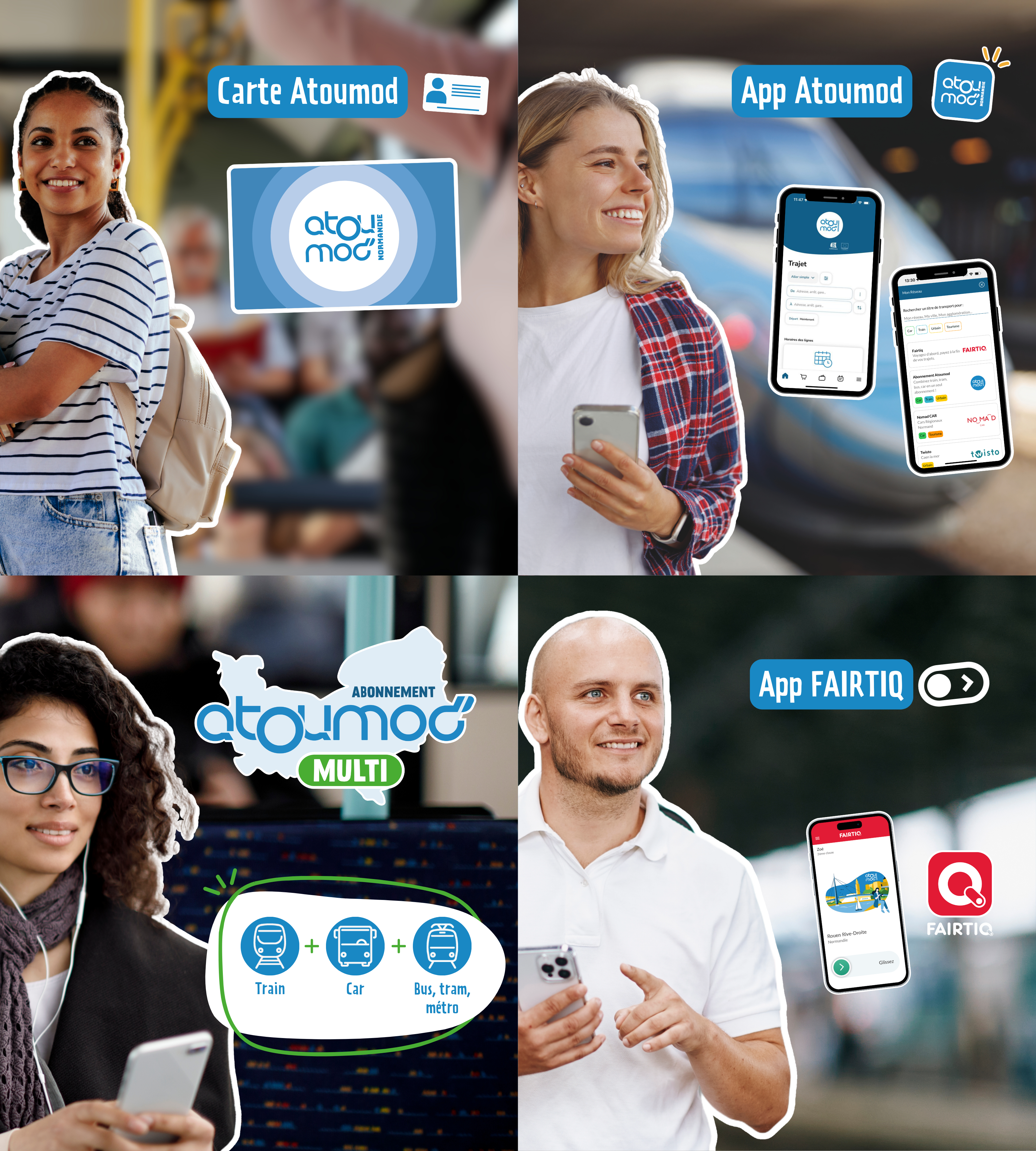 Solutions Atoumod : appli Atoumod, carte Atoumod, FAIRTIQ & abonnement Atoumod Multi