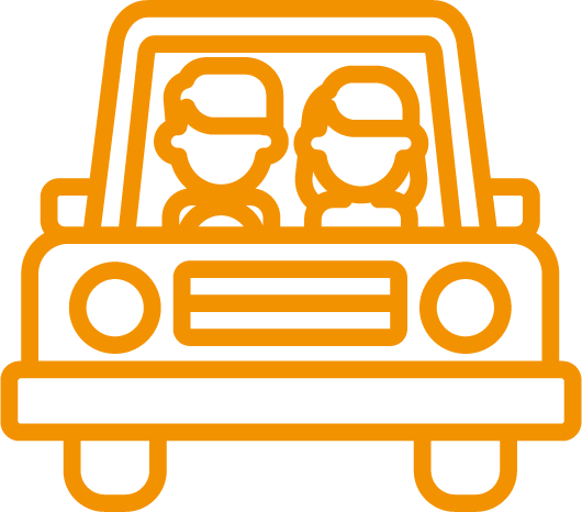 pictogramme covoiturage sur lequel figure une voiture et deux passagers