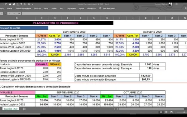 Especialización en Planificación de la Producción con MS Excel