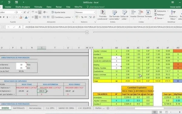 Especialización en Excel Aplicado a Minería Subterránea