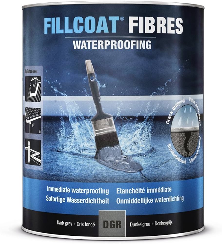 Fillcoat vatnsþéttiefni með trefjum Ljós grátt 5000ml 26.LGR.5