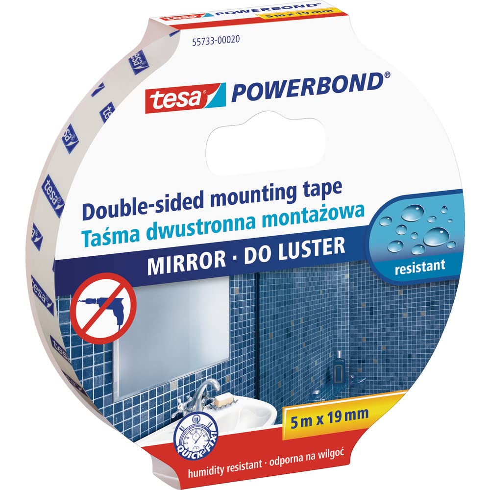 TESA speglalímband 19mmx5m hvítt 55733-00017