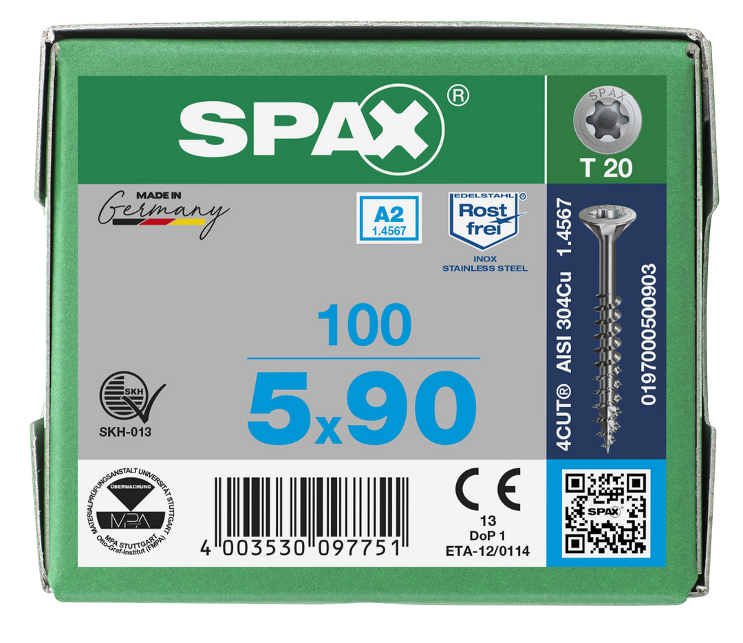 SPAX Ryðfríar tréskrúfur UZ 5x90/61 100