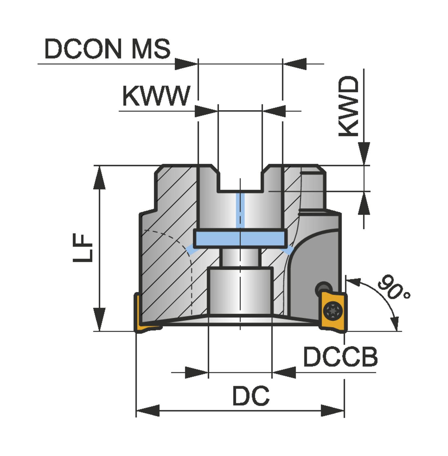 Dormer 100A06R-S90AD16E-C Shoulder cutter 90gr