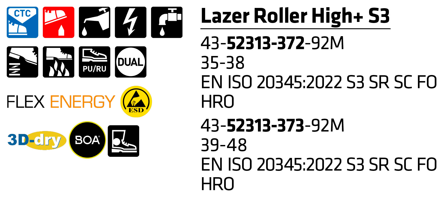 Sievi Lazer Roller High+ S3 Öryggisskór