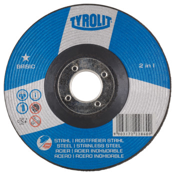 Tyrolit Slípiskífa 125x6.0mm Basic 2in1 Ryðfrítt/stál 222860