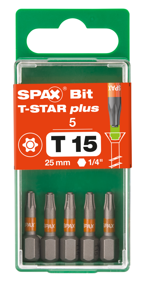 SPAX Bitar Torx 15 5stk
