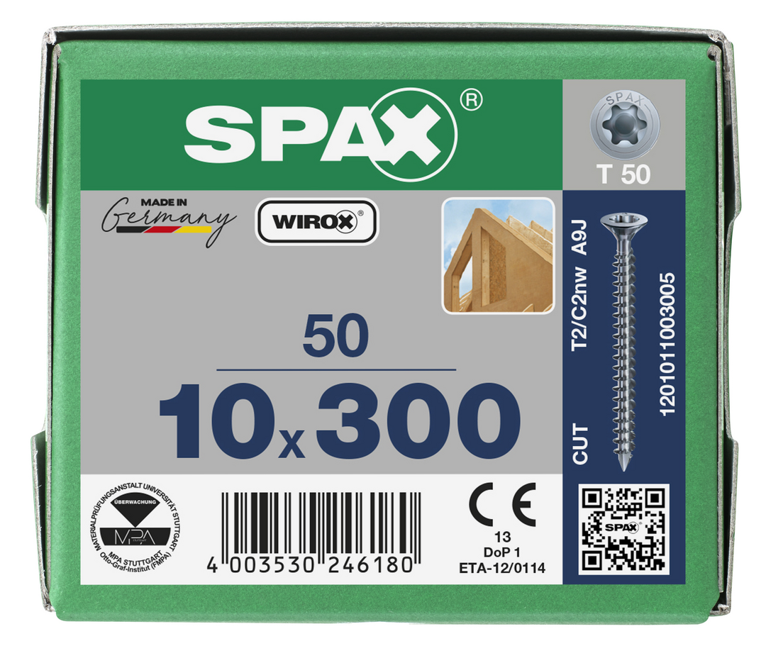 SPAX Tréskrúfur UZ 10x300 Uppsnittað 50