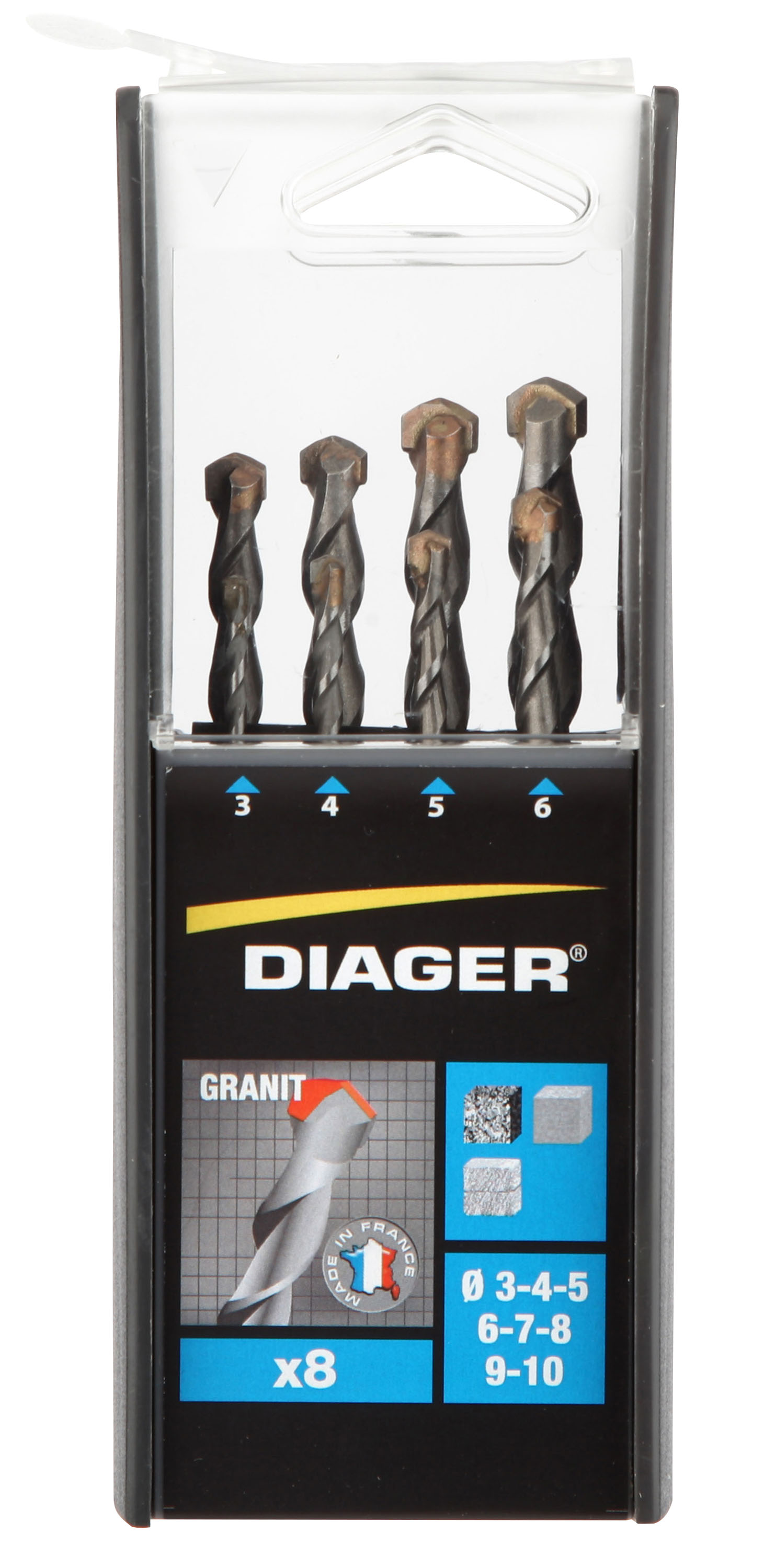 207B - set DUO 8pcs GRANIT Ø3-4-5-6-7-8-9-10