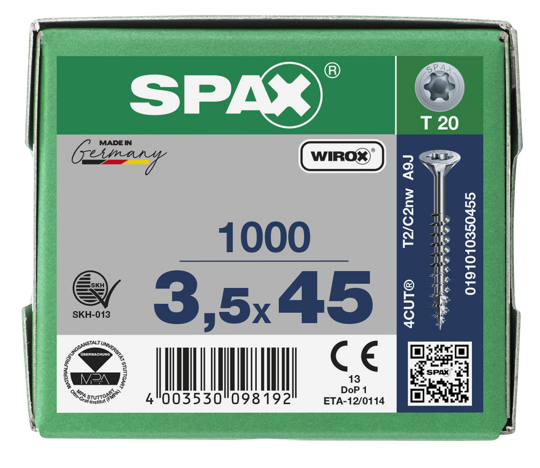 SPAX Tréskrúfur UZ 3.5x45 (1000)