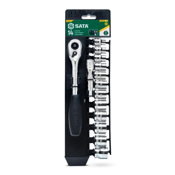 SATA 14 Stk. 3/8" Topplyklasett ST09523G