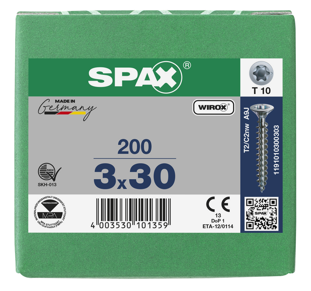 SPAX Tréskrúfur UZ 3.0x30 Uppsnittað 200
