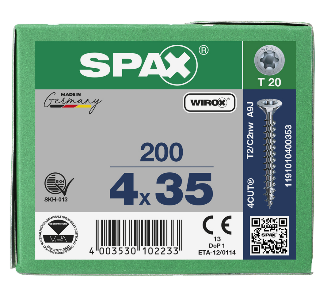 SPAX Tréskrúfur UZ 4.0x35/35 (200)