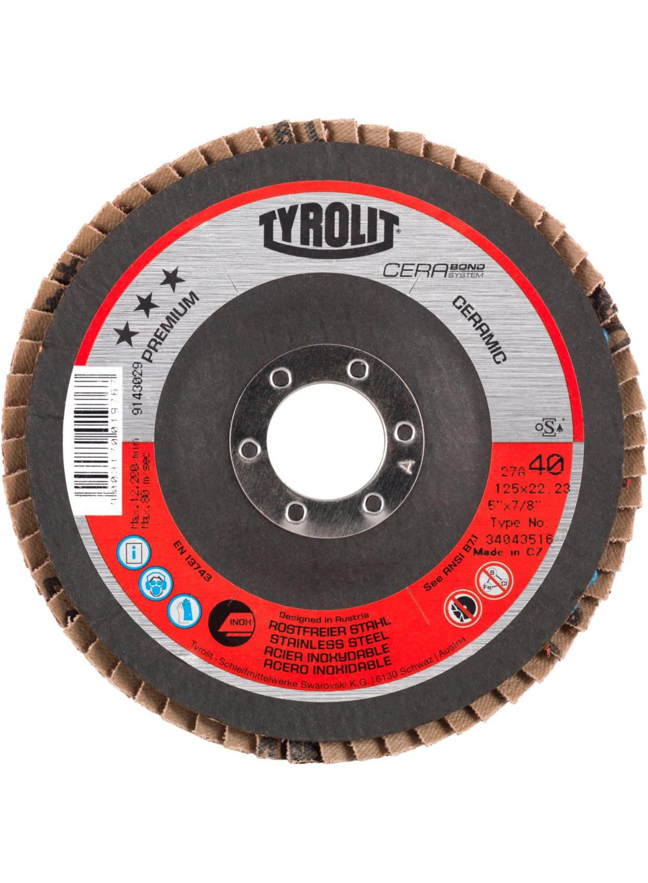 Tyrolit Flipaskífur 27A 125mm GR40 Premium 34043516