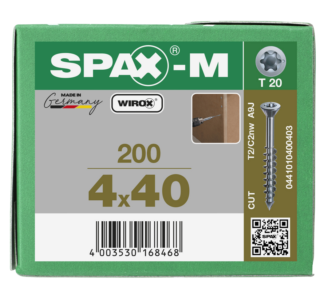 SPAX MDF Innréttingaskrúfur 4.0x40 200stk