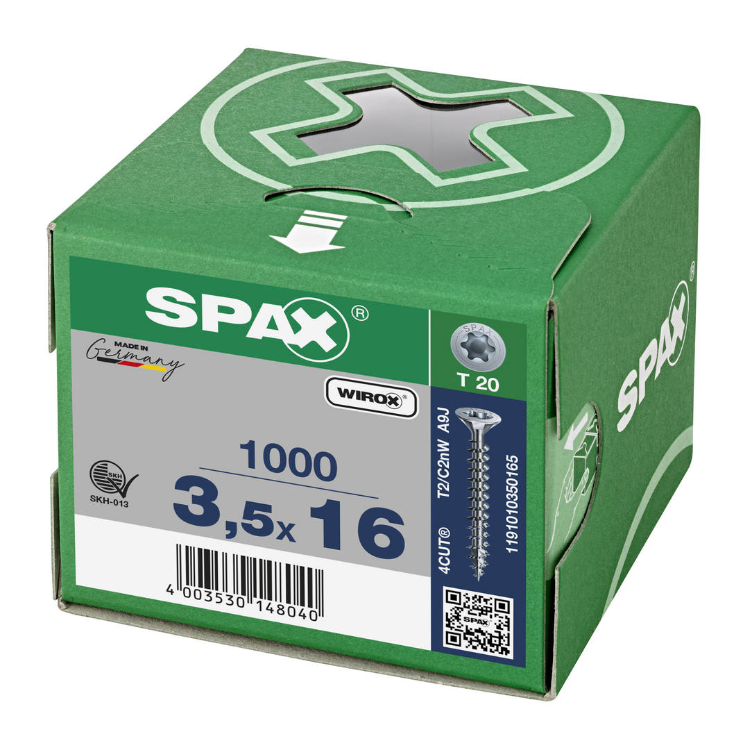 SPAX Tréskrúfur UZ 3.5x16 Uppsnittað 1000/pk