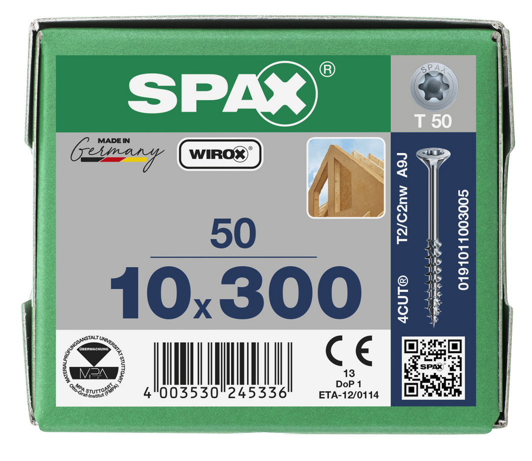 SPAX Tréskrúfur UZ 10.0x300/80 50 