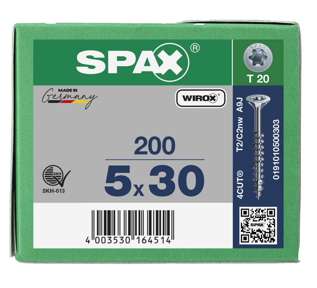 SPAX Tréskrúfur UZ 5.0x30/17 (200)