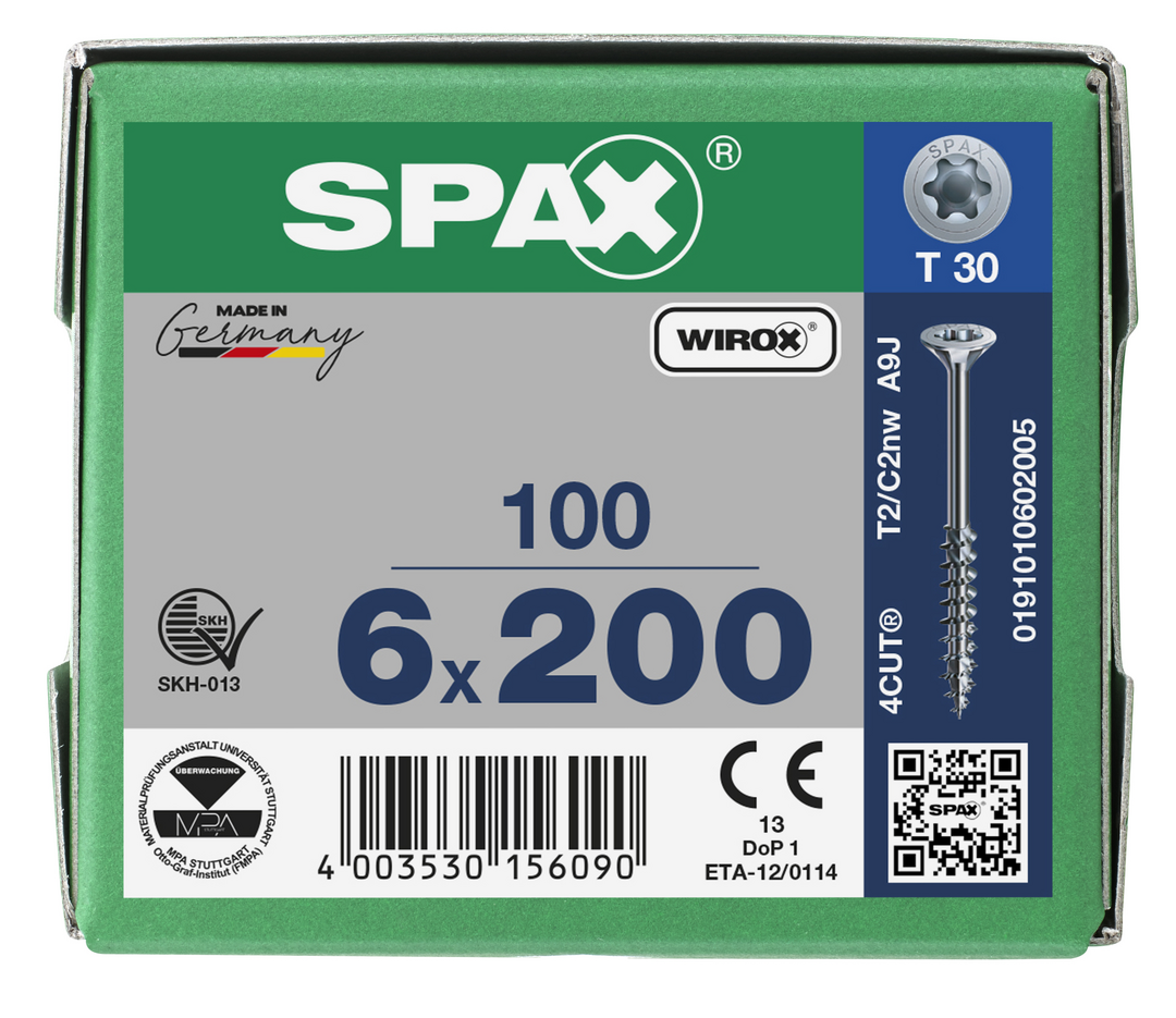 SPAX Tréskrúfur UZ 6.0x200/65 (100)