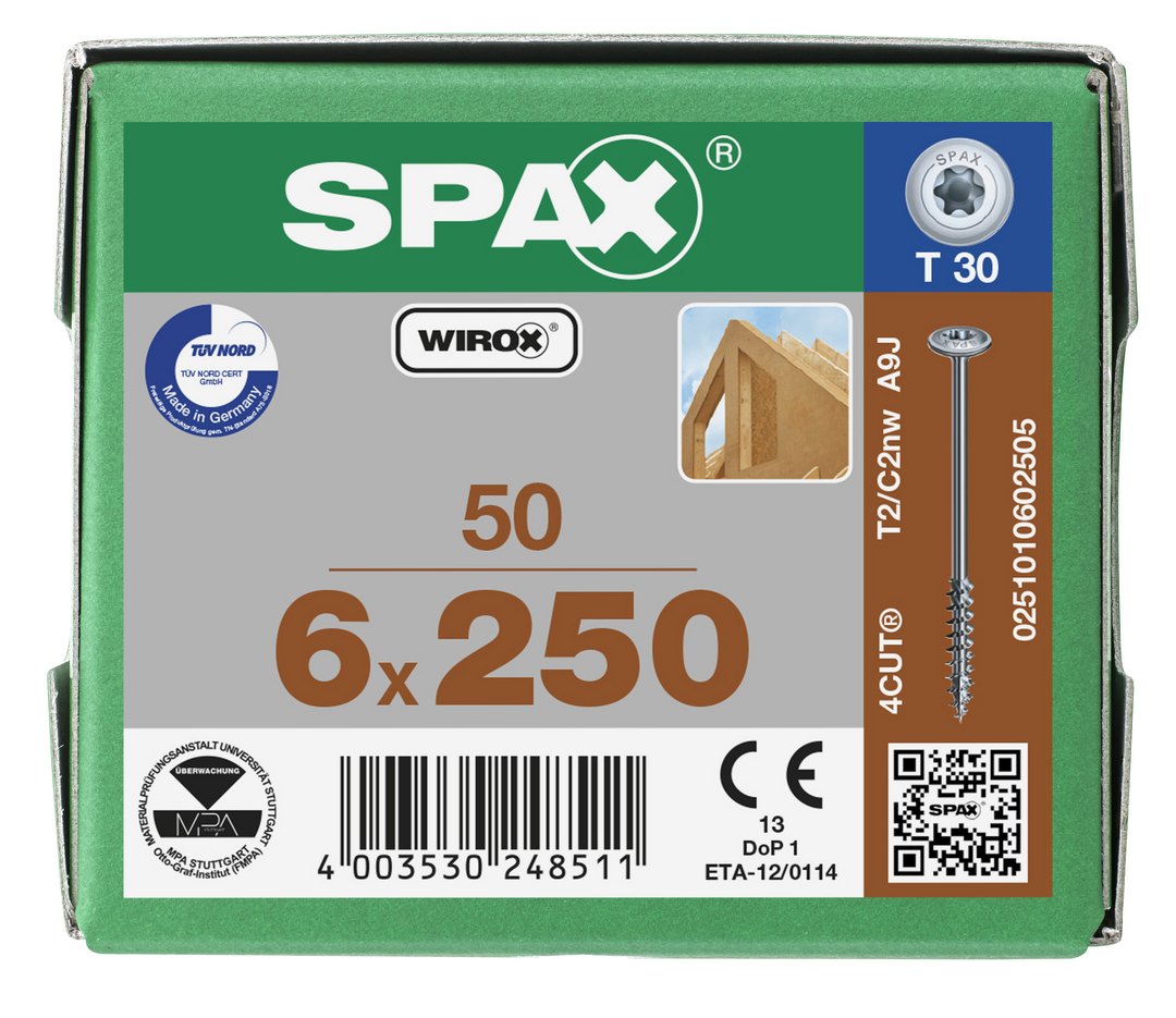 SPAX Franskar skrúfur 6.0x250 50