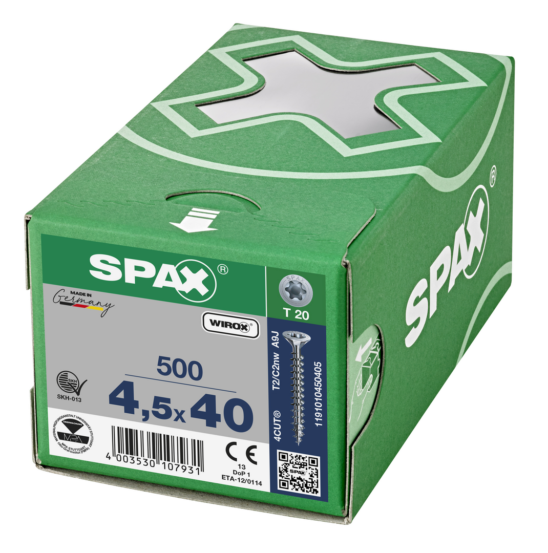 SPAX Tréskrúfur UZ 4.5x40 Uppsnittað 500/pk