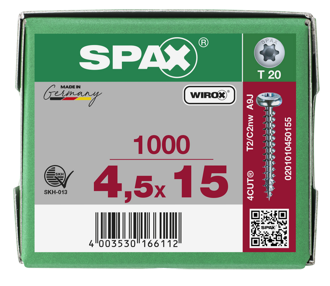 SPAX Tréskrúfur PH 4.5x15 (1000)