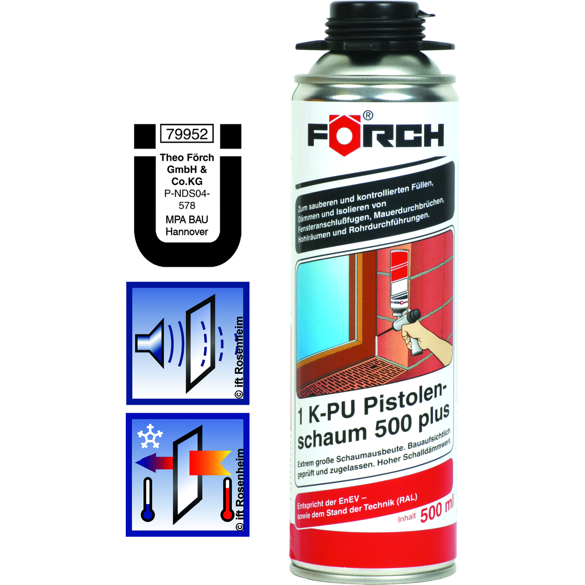 Förch Alhliða frauð 1K-PU 500 Plus 500ml