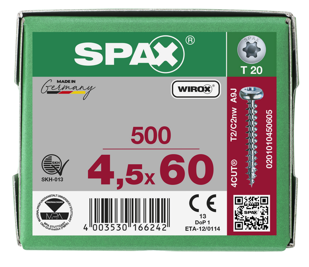 SPAX Tréskrúfur PH 4.5x60 (500)