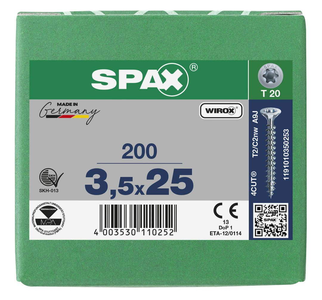 SPAX Tréskrúfur UZ 3.5x25/21 (200)