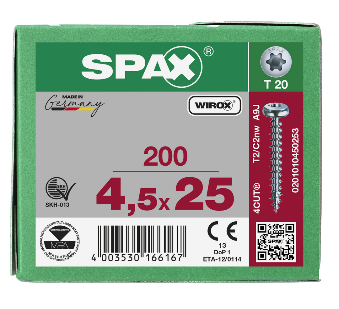 SPAX Tréskrúfur PH 4.5x25 (200)