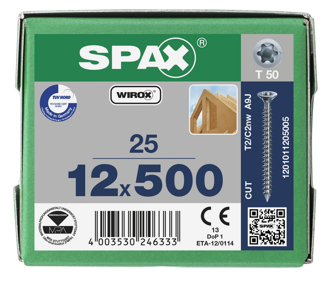 SPAX Tréskrúfur UZ 12.0x500 Uppsnittað 25