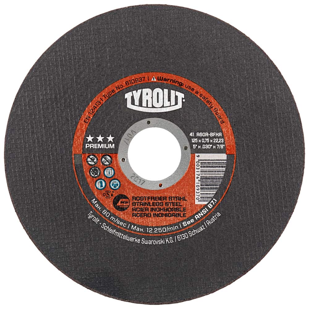Tyrolit Skurðarskífa 125x1.0mm Ryðfrítt 34332803