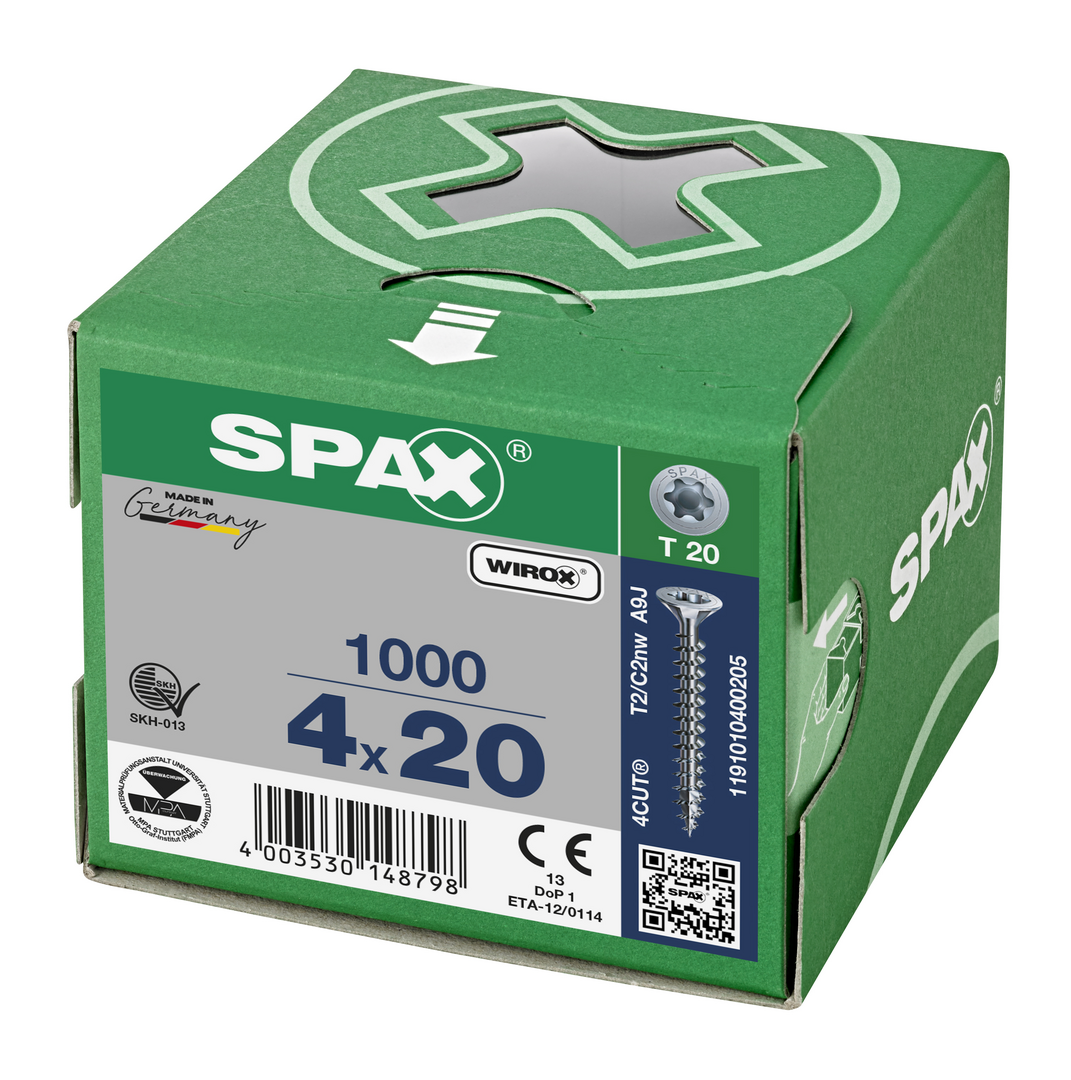 SPAX Tréskrúfur UZ 4.0x20/16 (1000)