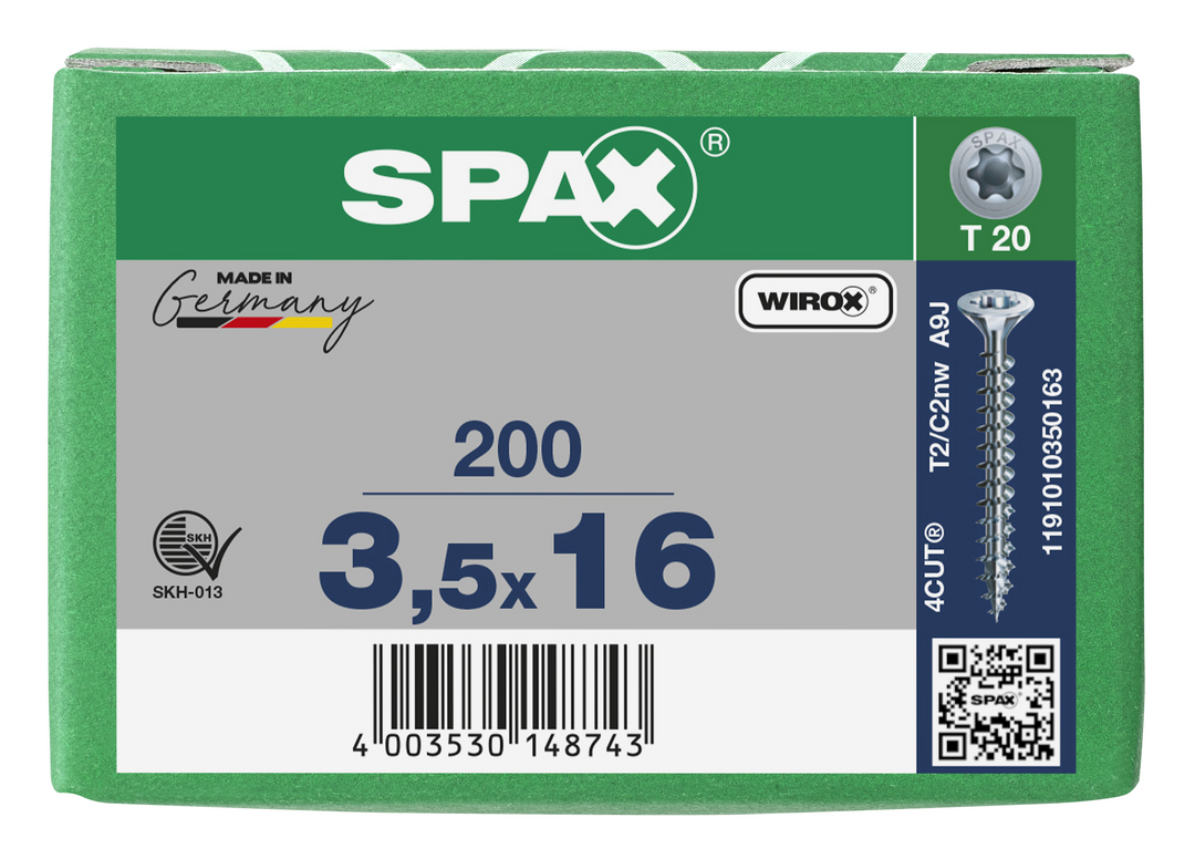 SPAX Tréskrúfur UZ 3.5x16/13 (200)