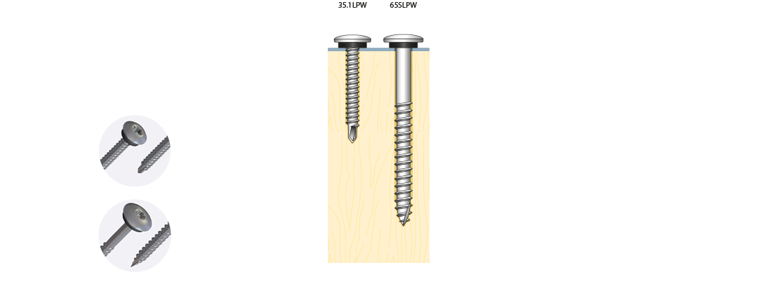 Klæðningaskrúfur 4.8x35 með skinnu RAL7011 35.1LPW7011PC