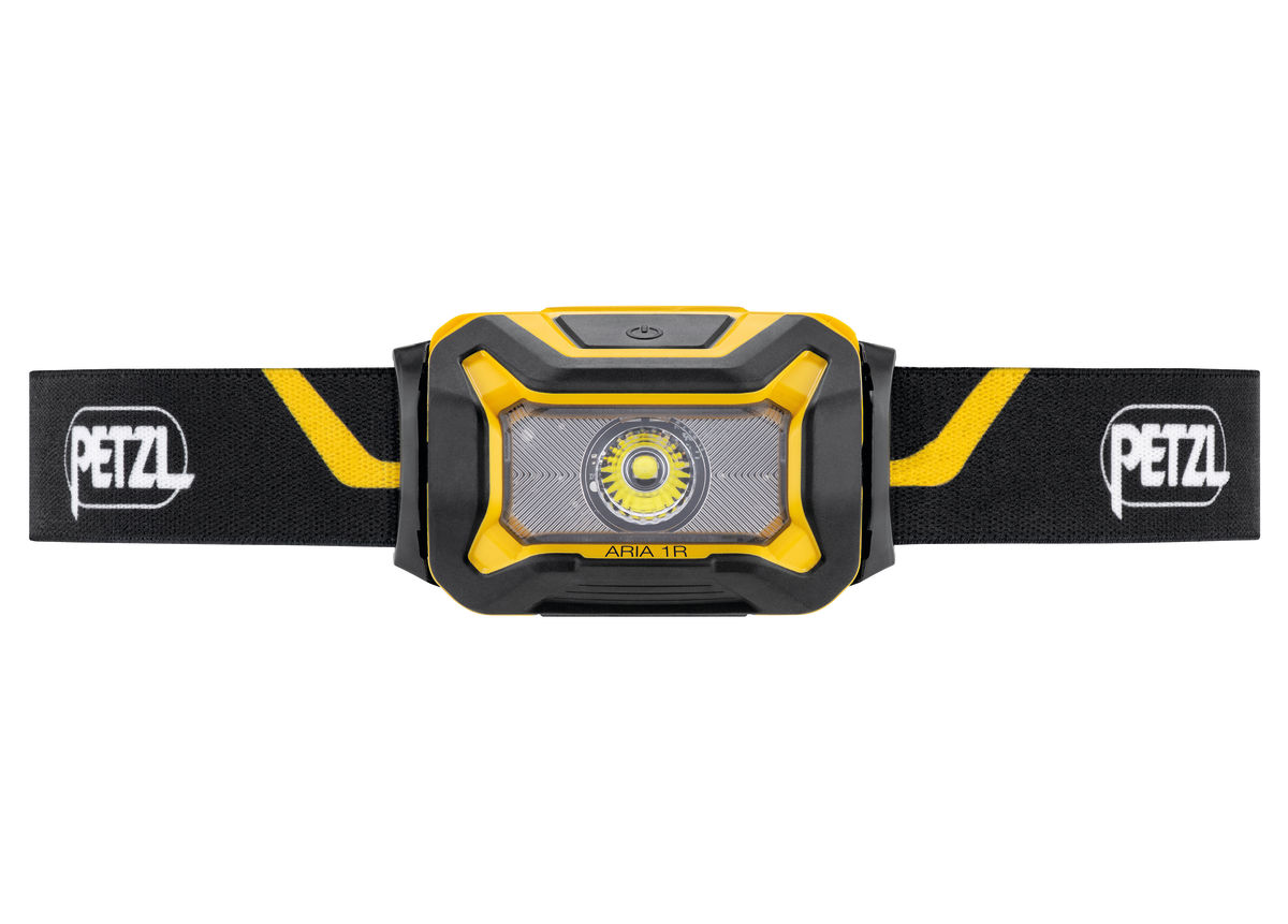 Petzl Höfuðljós svart/gult  ARIA 1R 450Lum 