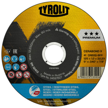 Tyrolit Skurðarskífa Cerabond X 125x1.6