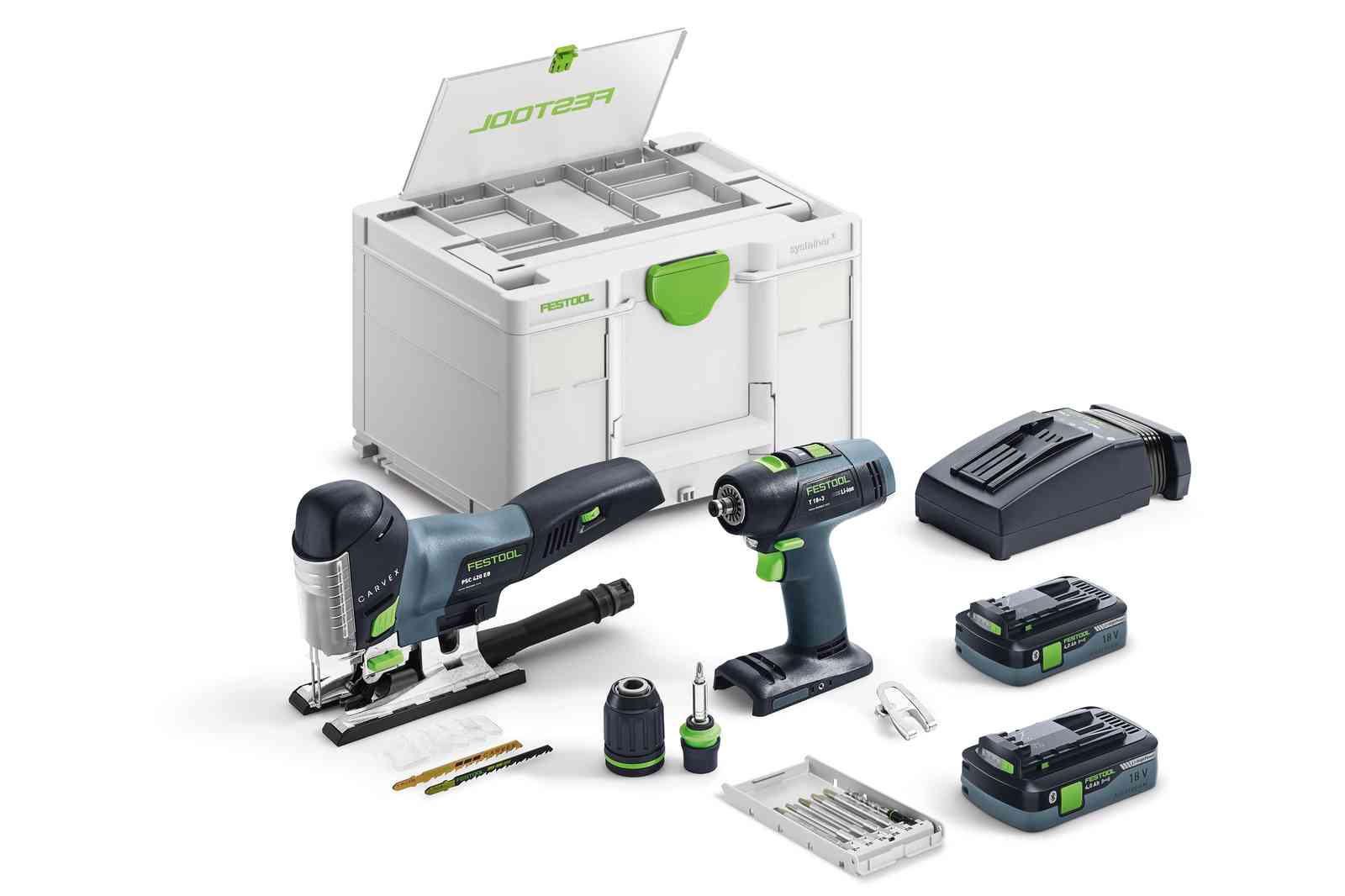 Festool T18+3 Borvél/PSC420 Stingsög I-Set 577630