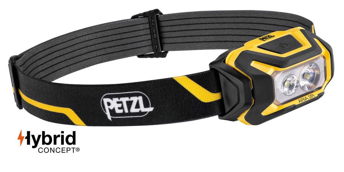 Petzl Höfuðljós svart/gult  ARIA 2R 600Lum 