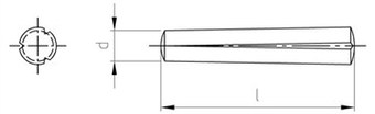A2 Stýripinni 6x20 DIN1471 