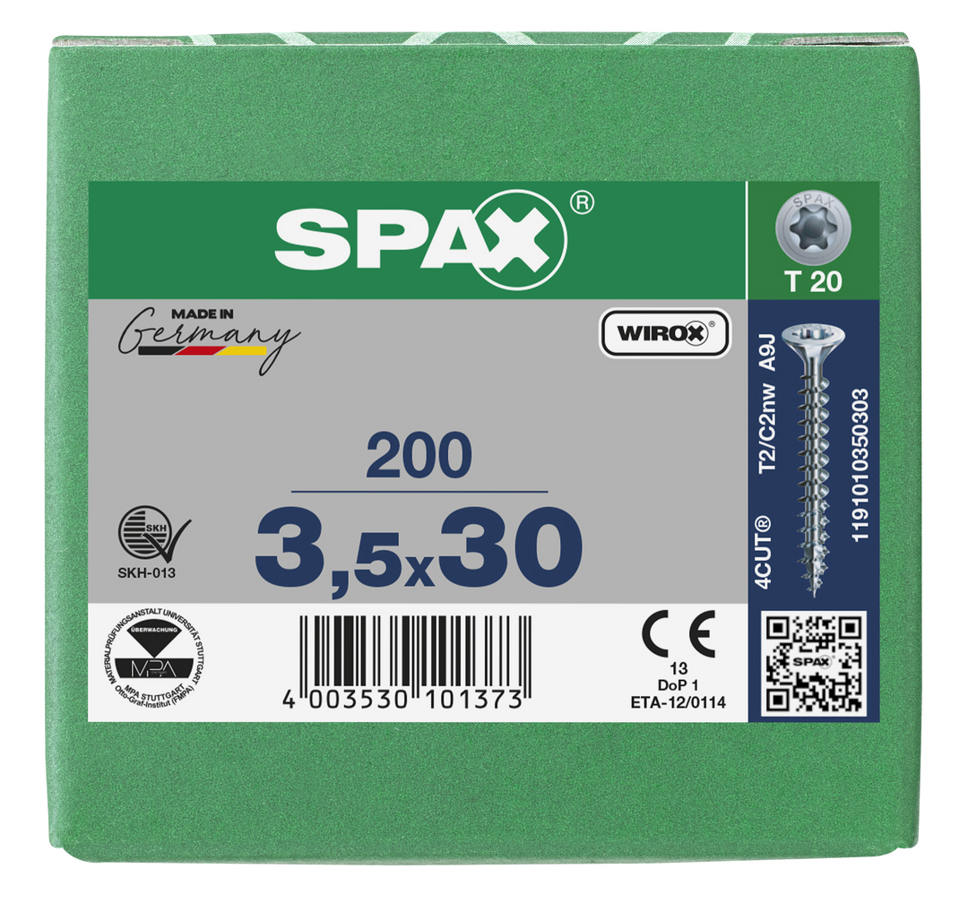 SPAX Tréskrúfur UZ 3.5x30/18 (200)