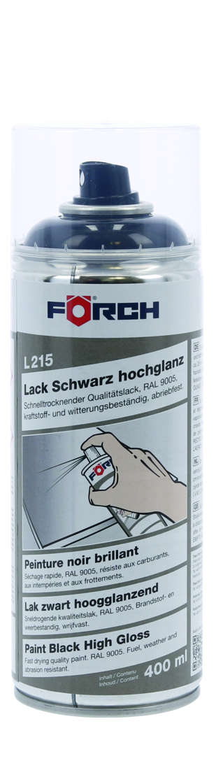 FÖRCH Kunststofflack Spray – Elastisch & Haftstark In Schwarz, 400 Ml Dose