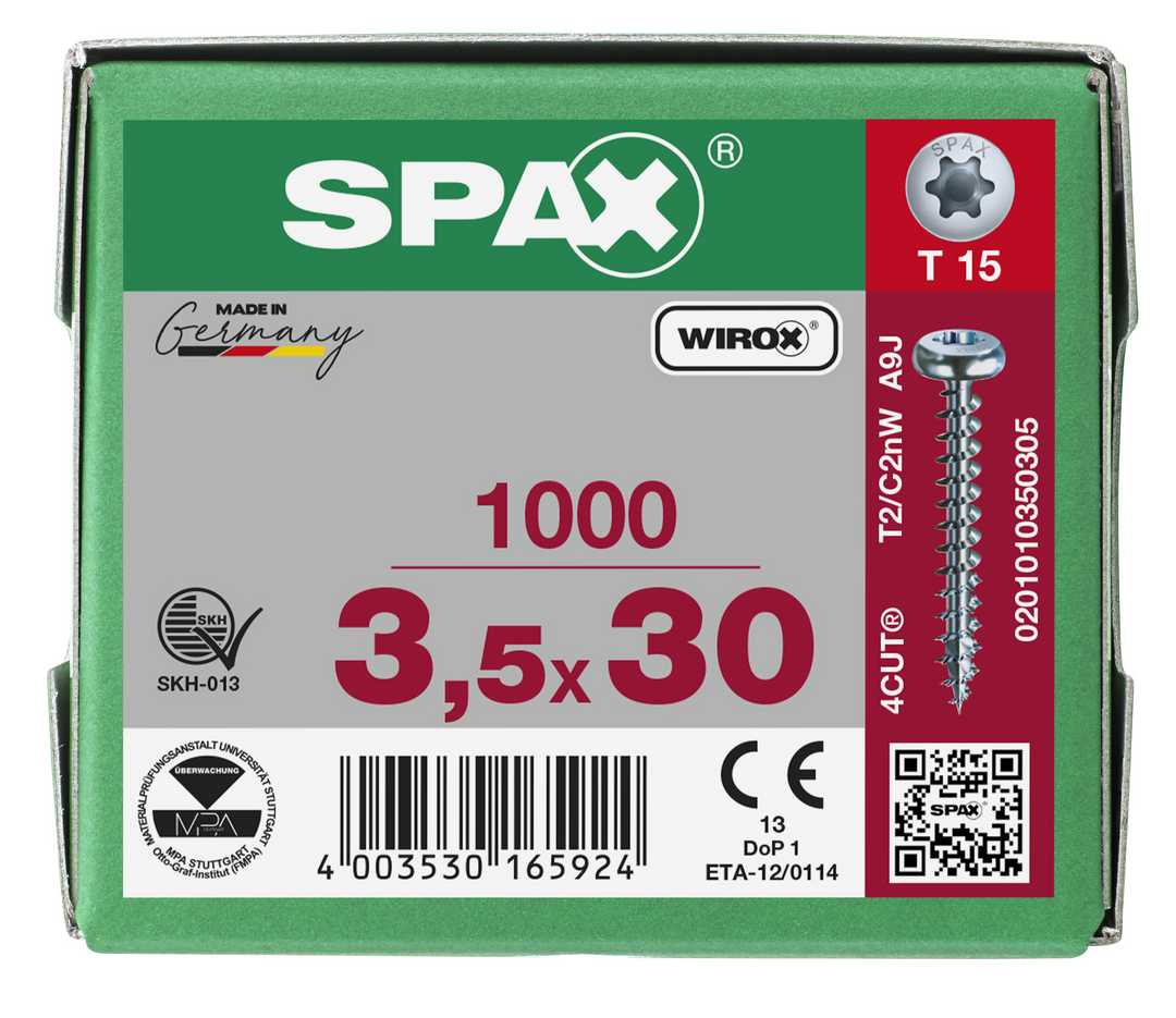 SPAX Tréskrúfur PH 3.5x30 (1000)