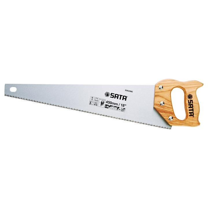 SATA Wood Handle Hand Saw,400mm, 7 teeth/inch