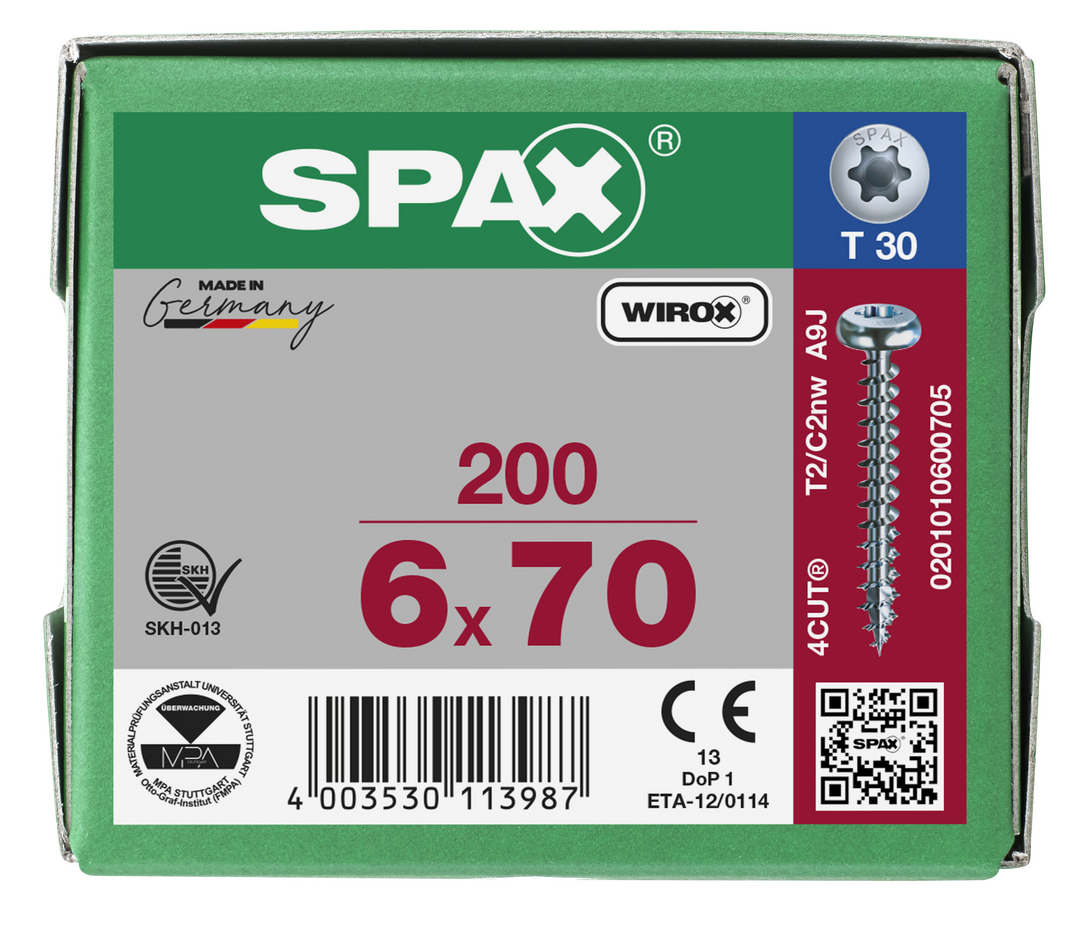 SPAX Tréskrúfur PH 6.0x70 (200)