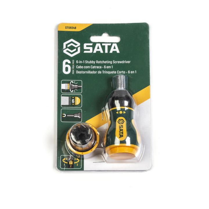 SATA 6 Stk. Skrallskrúfjárnasett stutt ST09348