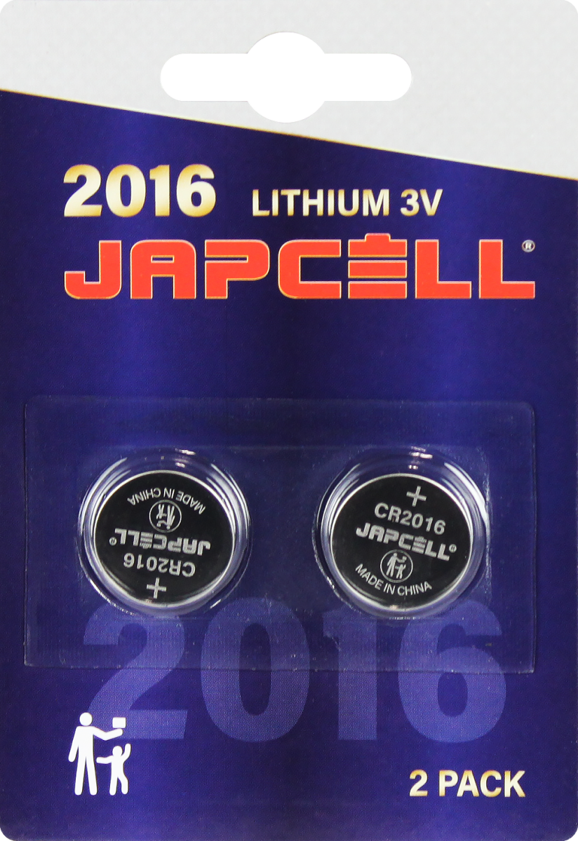 Japcell Lithium rafhlaða CR2016 2stk. í pakki