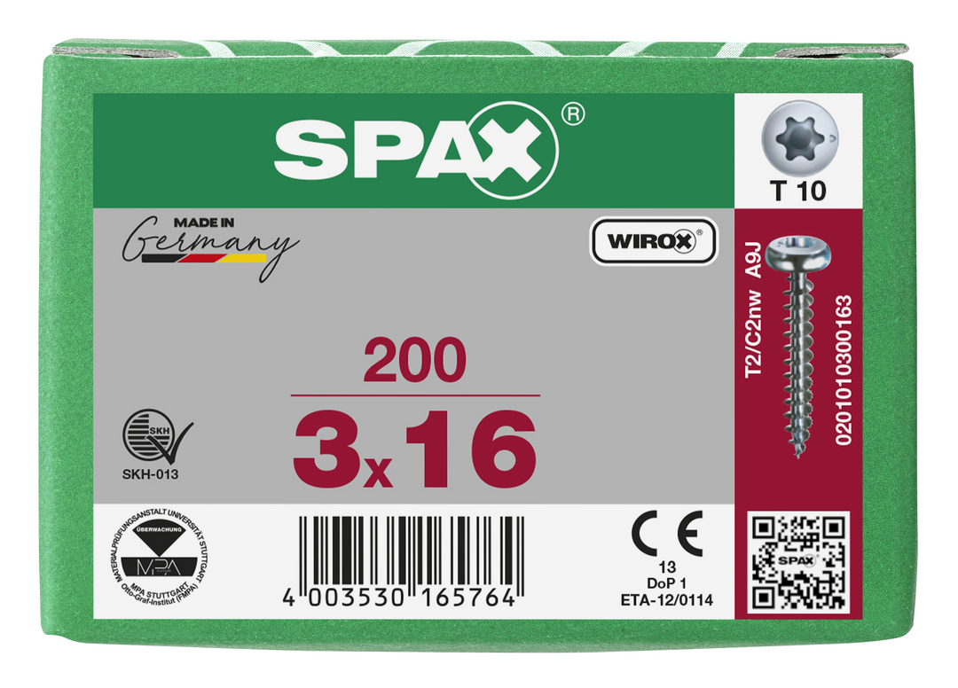 SPAX Tréskrúfur PH 3x16 (200)